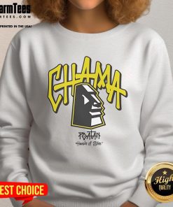 Alex Pereira Poatan Hands of Stone Chama Block Sweatshirt featuring a bold design and vibrant colors.