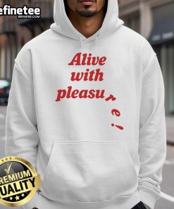 Official Alive With Pleasure Hoodie in black, featuring a stylish graphic design perfect for casual wear.