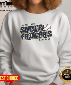 Official Allen Roulette Murray State NCAA Super Racer baseball sweatshirt in navy blue with logo design.