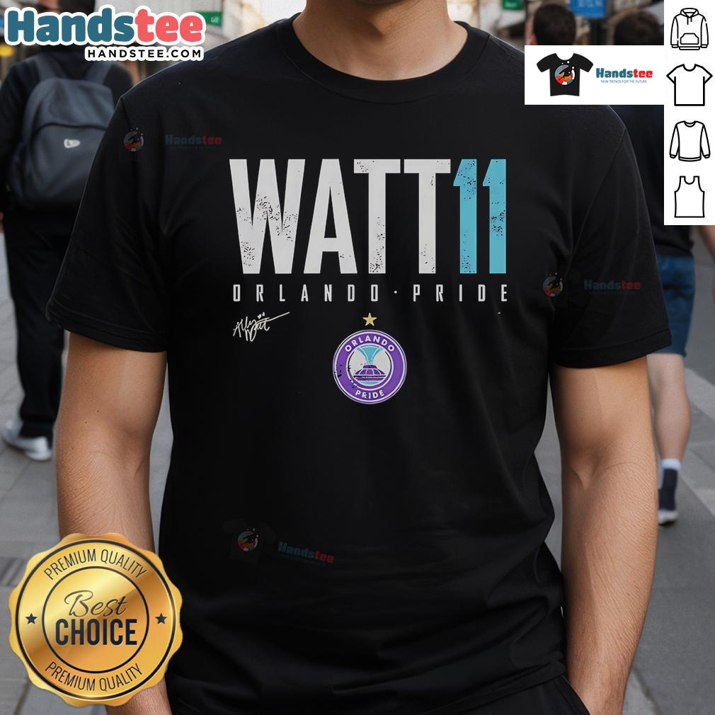 Official Ally Watt Orlando Pride Elite 11 T Shirt Official Ally Watt Orlando Pride Elite 11 T-Shirt featuring vibrant team colors and player graphics, perfect for fans.