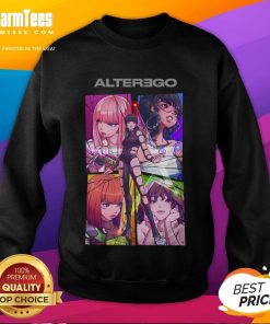 Official Alter Ego comic collage sweatshirt featuring vibrant superhero graphics and unique design elements.
