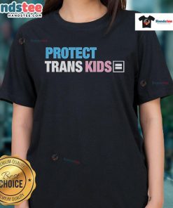 Official Andr3wsky wearing a Protect Trans Kids ladies tee, promoting support for transgender youth rights.