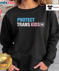 Alt Text: Official Andr3wsky wearing a Protect Trans Kids sweatshirt, promoting support for transgender youth and equality.