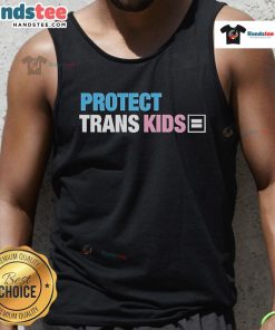 Alt Text: Official Andr3wsky wearing a Protect Trans Kids tank top, showing support for transgender youth rights and inclusion.
