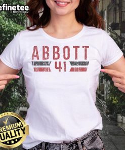 Official Andrew Abbott 41 Cincinnati Font Vintage Ladies Tee in stylish design and soft fabric for fans and fashion lovers.