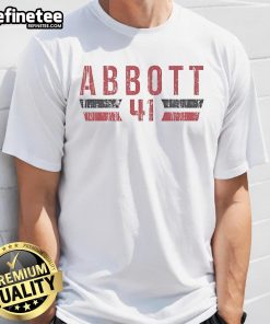 Official Andrew Abbott 41 Cincinnati Font Vintage T-Shirt featuring retro design and bold lettering in a classic style.