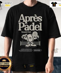 Alt Text: Official Aprs Padel Smash Club T-Shirt featuring a stylish design and logo, perfect for padel enthusiasts.