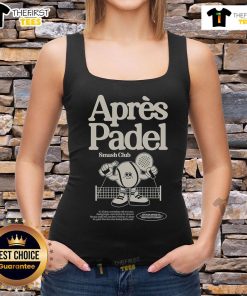 Official Apres Padel Smash Club tank top in vibrant colors, perfect for padel enthusiasts and summer sportswear.