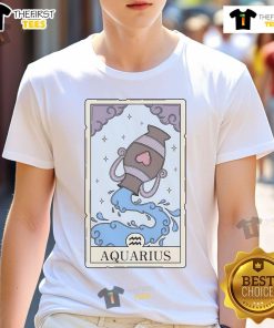 Official Aquarius Card T-Shirt featuring vibrant zodiac design, perfect for astrology lovers and stylish casual wear.