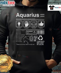 Official Aquarius Label Hoodie in navy blue, showcasing a stylish design perfect for astrology enthusiasts.
