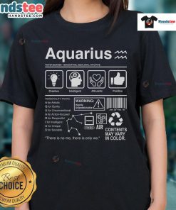 Alt Text: Official Aquarius Label Ladies Tee featuring a stylish design, perfect for zodiac enthusiasts and casual wear.