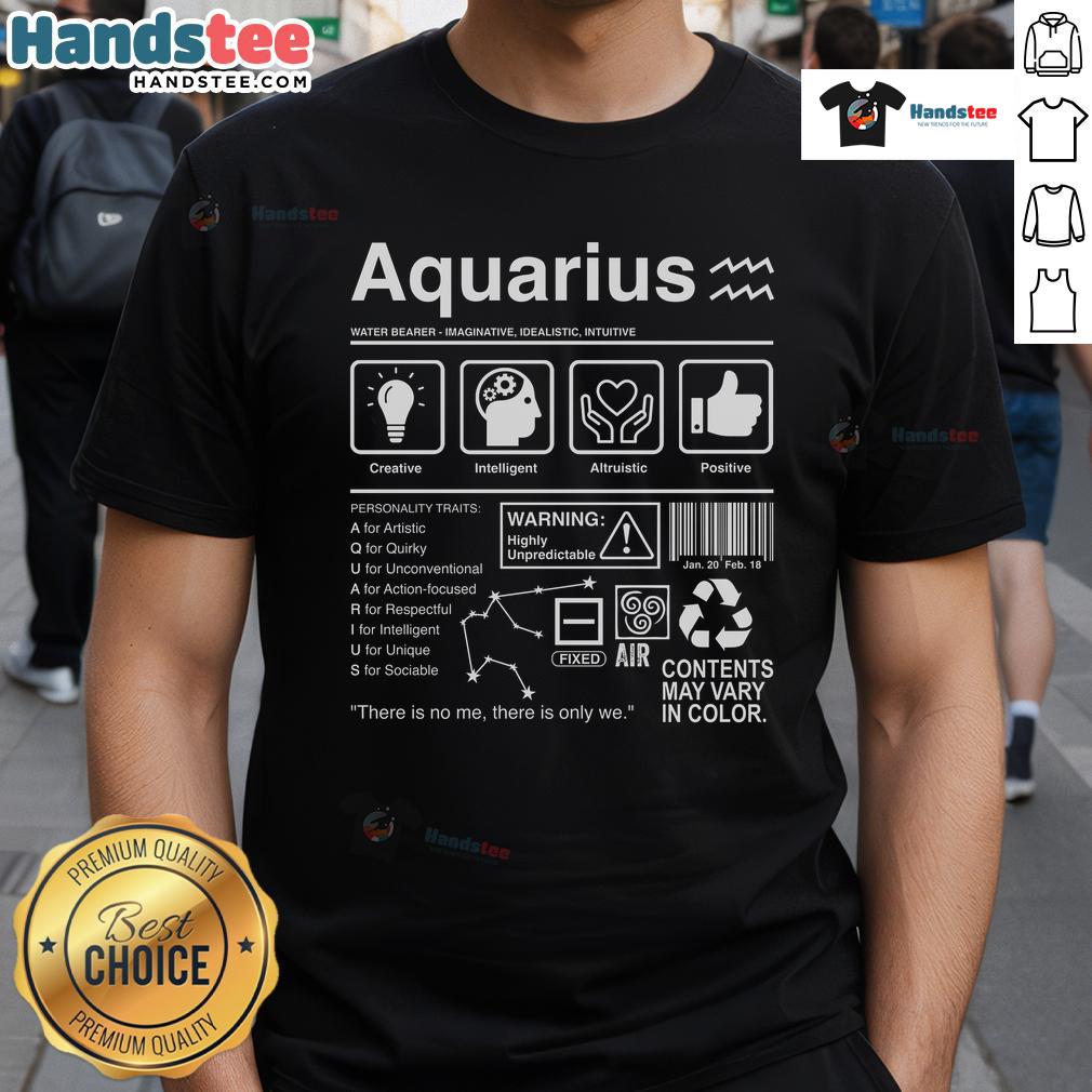 Official Aquarius Label T Shirt Official Aquarius Label T-Shirt featuring a stylish design and vibrant colors, perfect for astrology fans and fashion lovers.