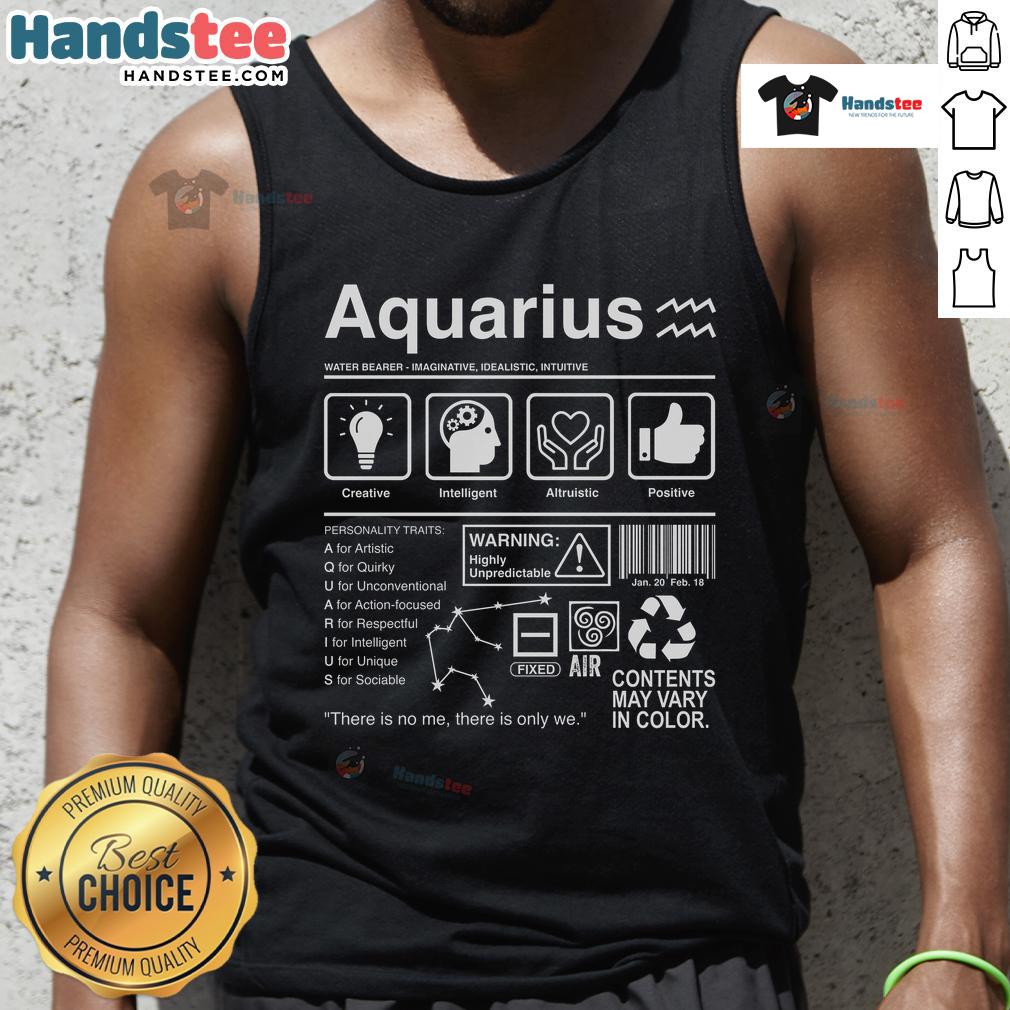 Official Aquarius Label Tank Top Official Aquarius Label Tank Top in stylish design, perfect for casual wear and showcasing your zodiac sign.
