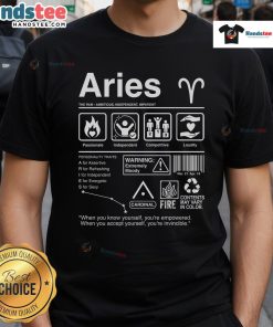 Official Aries Label T-Shirt featuring bold logo design, perfect for astrology enthusiasts and stylish casual wear.