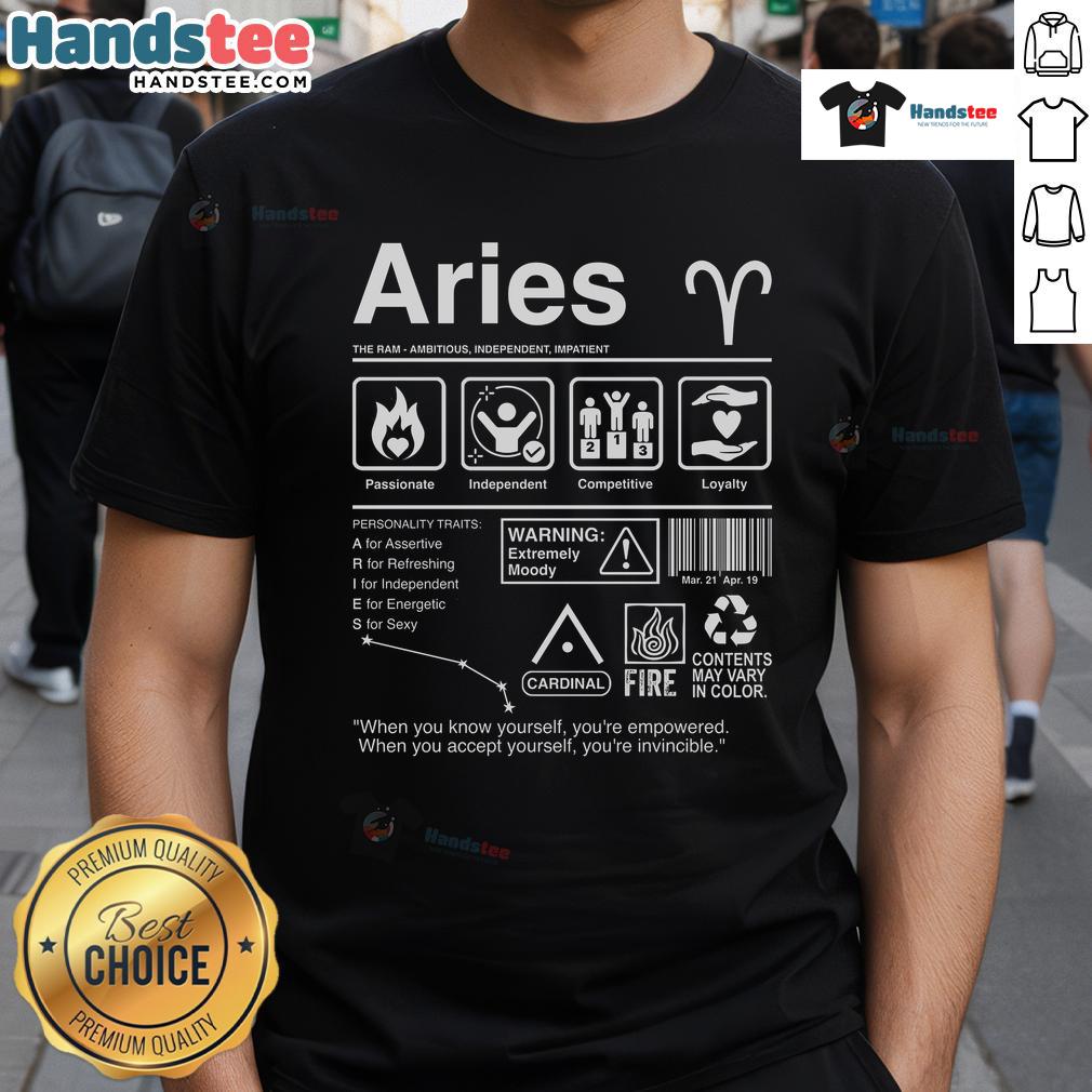 Official Aries Label T Shirt Official Aries Label T-Shirt featuring bold logo design, perfect for astrology enthusiasts and stylish casual wear.