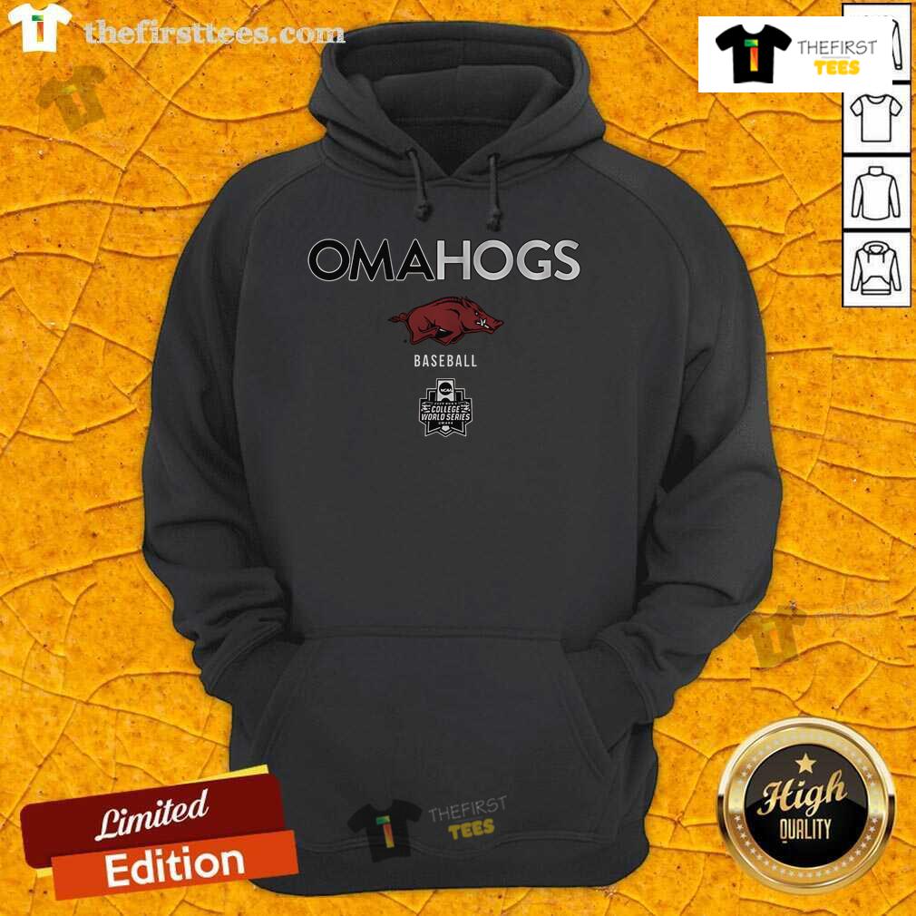Official Arkansas Baseball Omahogs 2025 Mcws Hoodie Alt Text: Official Arkansas Baseball Omahogs 2025 MCWS Hoodie featuring team logo and vibrant colors for fans and supporters.