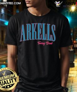 Alt Text: Official Arkells Touring Band T-Shirt featuring the band's logo and vibrant design, perfect for fans and concert-goers.