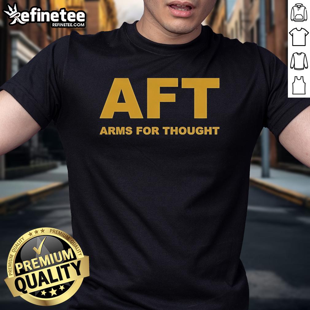 Official Arms For Thought Aft Logo T Shirt Alt Text: Official Arms For Thought Aft Logo T-Shirt featuring a stylish design and vibrant colors, perfect for casual wear.