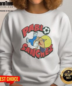 Official Backyard Soccer Pablo Sanchez Sweatshirt featuring vibrant graphics and a comfortable fit for fans and players.