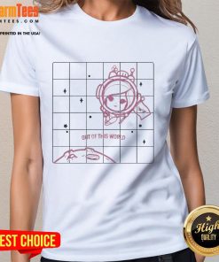 Alt Text: Official Barbie Out Of This World Cutie Ladies Tee featuring vibrant colors and playful design for stylish fans.