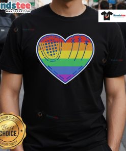 Official Baseball Heart LGBT Pride T-Shirt featuring a vibrant heart design, perfect for sports and pride celebrations.