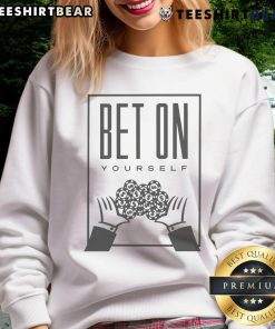 Official Bet On Yourself More Life Garments sweatshirt in a stylish design, perfect for casual wear and motivation.