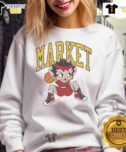 Official Betty Boop X Market Studios dunking sweatshirt featuring vibrant graphics and a stylish design for fans.