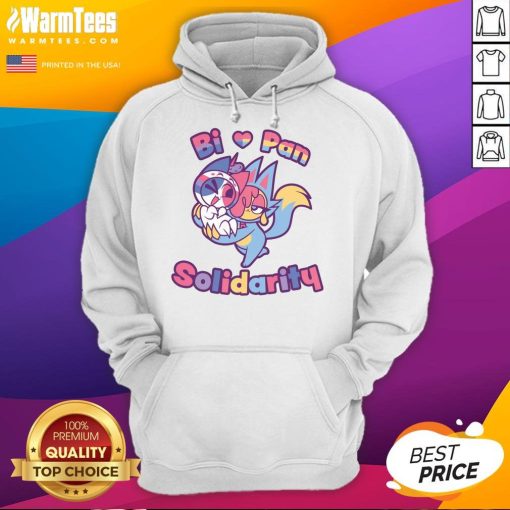 Official Bi Love Pan Solidarity Hoodie in vibrant colors, showcasing LGBTQ+ pride and support for bisexual and pansexual rights.