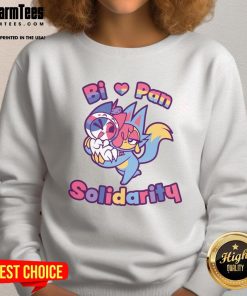 Official Bi Love Pan Solidarity Sweatshirt featuring a vibrant design celebrating LGBTQ+ pride and inclusivity.