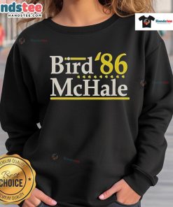 Official Bird McHale 86 Boston Legends Sweatshirt featuring classic design and vibrant team colors for fans.