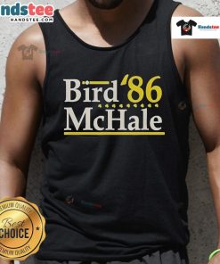 Official Bird McHale 86 Boston Legends tank top featuring vibrant team colors and iconic player graphics.