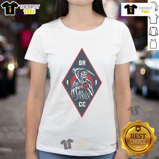 Alt Text: Official Black Rifle Coffee Diamond Reaper Ladies Tee featuring a stylish design for coffee lovers.