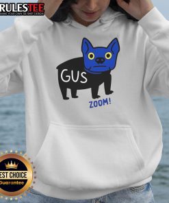 Alt Text: Official Blue Dog Cartoon Gus Zoom Hoodie featuring a vibrant blue design and playful cartoon graphics.