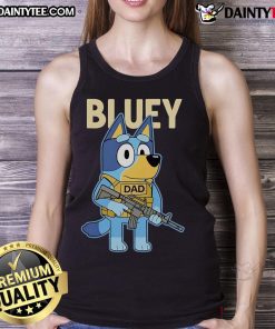 Official Bluey Military Tactical Dad Tank Top featuring a stylish design perfect for casual wear and fan merchandise.