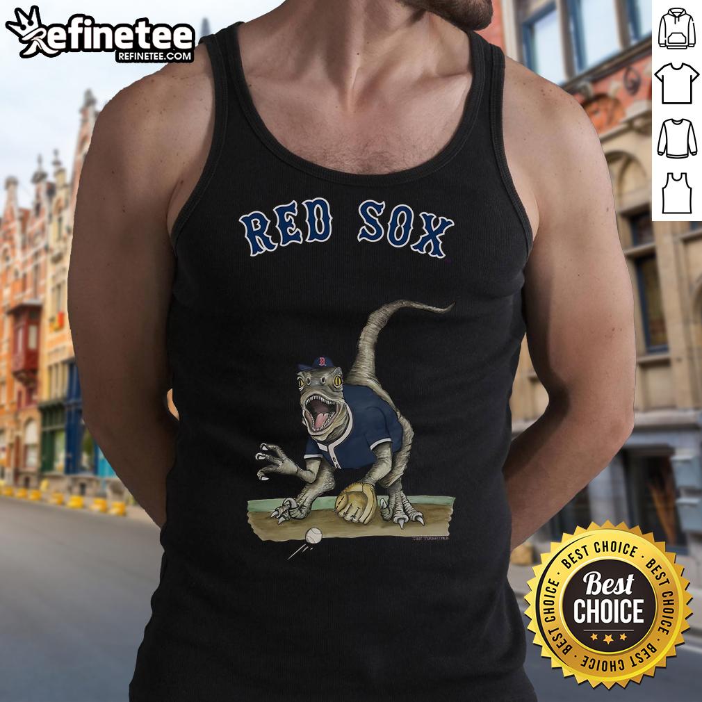 Official Boston Red Sox Tiny Turnip Velociraptor Tank Top Official Boston Red Sox Tiny Turnip Velociraptor Tank Top featuring a playful dinosaur design for baseball fans.