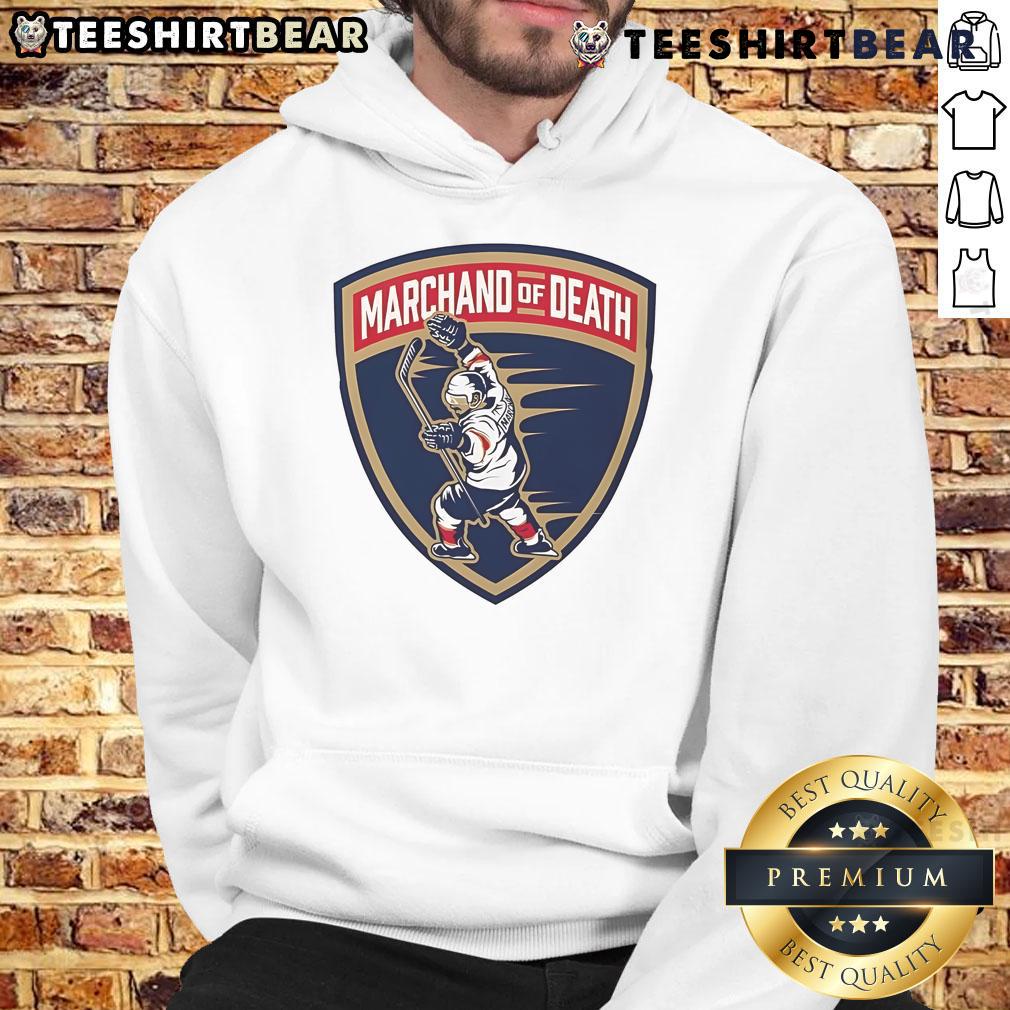 Official Brad Marchand Marchand Of Death Florida Panthers Hoodie Alt Text: Brad Marchand Marchand Of Death hoodie design featuring Florida Panthers logo, perfect for hockey fans.