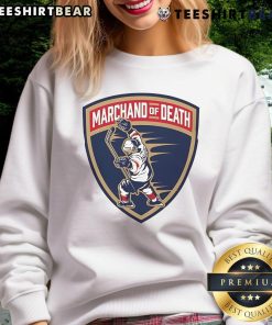 Official Brad Marchand Marchand Of Death sweatshirt featuring Florida Panthers logo and design, perfect for fans.