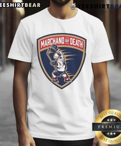 Official Brad Marchand Marchand Of Death T-Shirt featuring bold graphics, perfect for Florida Panthers fans.