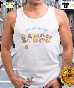 Adorable 'Official Bread Meow' cute tank top featuring a playful cat graphic, perfect for stylish pet lovers.