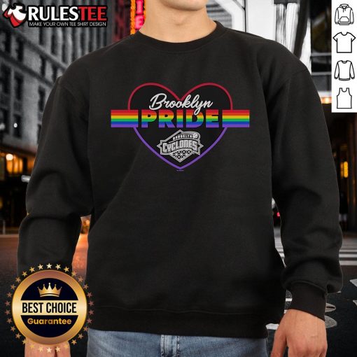Alt Text: Official Brooklyn Cyclones Pride Horford Sweatshirt featuring vibrant team colors and logo, perfect for fans.