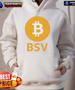Official BSV Bitcoin Hoodie in black, featuring a stylish logo and comfortable fit for crypto enthusiasts.