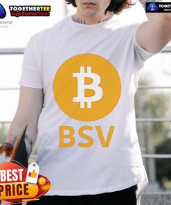 Official BSV Bitcoin T-Shirt featuring a bold Bitcoin logo and stylish design, perfect for cryptocurrency enthusiasts.