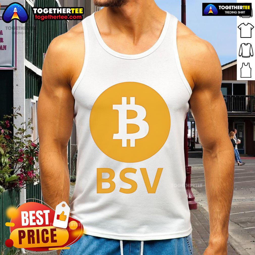 Official Bsv Bitcoin Tank Top Official BSV Bitcoin tank top featuring a stylish design, perfect for crypto enthusiasts and summer wear.