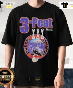 Alt Text: Official Buffalo Bandits 3 Peat 2025 League Champions T-Shirt showcasing team logo and celebratory design.