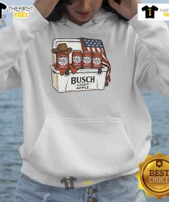 Official Busch Light Apple hoodie in vibrant colors, perfect for fans of the popular beverage and stylish fall wear.