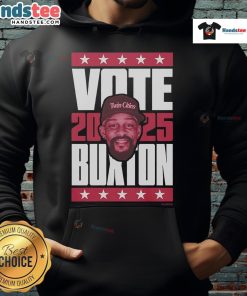 Official Byron Buxton 2025 Vote Hoodie featuring sporty design and vibrant graphics, perfect for fans and supporters.