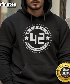 Cozy Official Cafe 42 Pan Galactic Gargle Blasters hoodie featuring 'The Meaning Of Life, The Universe, And Everything' design.