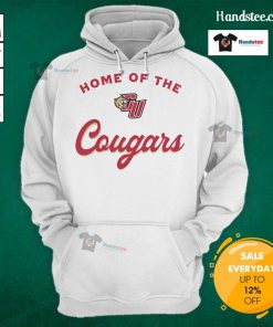 Alt Text: Official Caldwell University Home of the Cougars hoodie featuring the school logo and stylish design for fans.