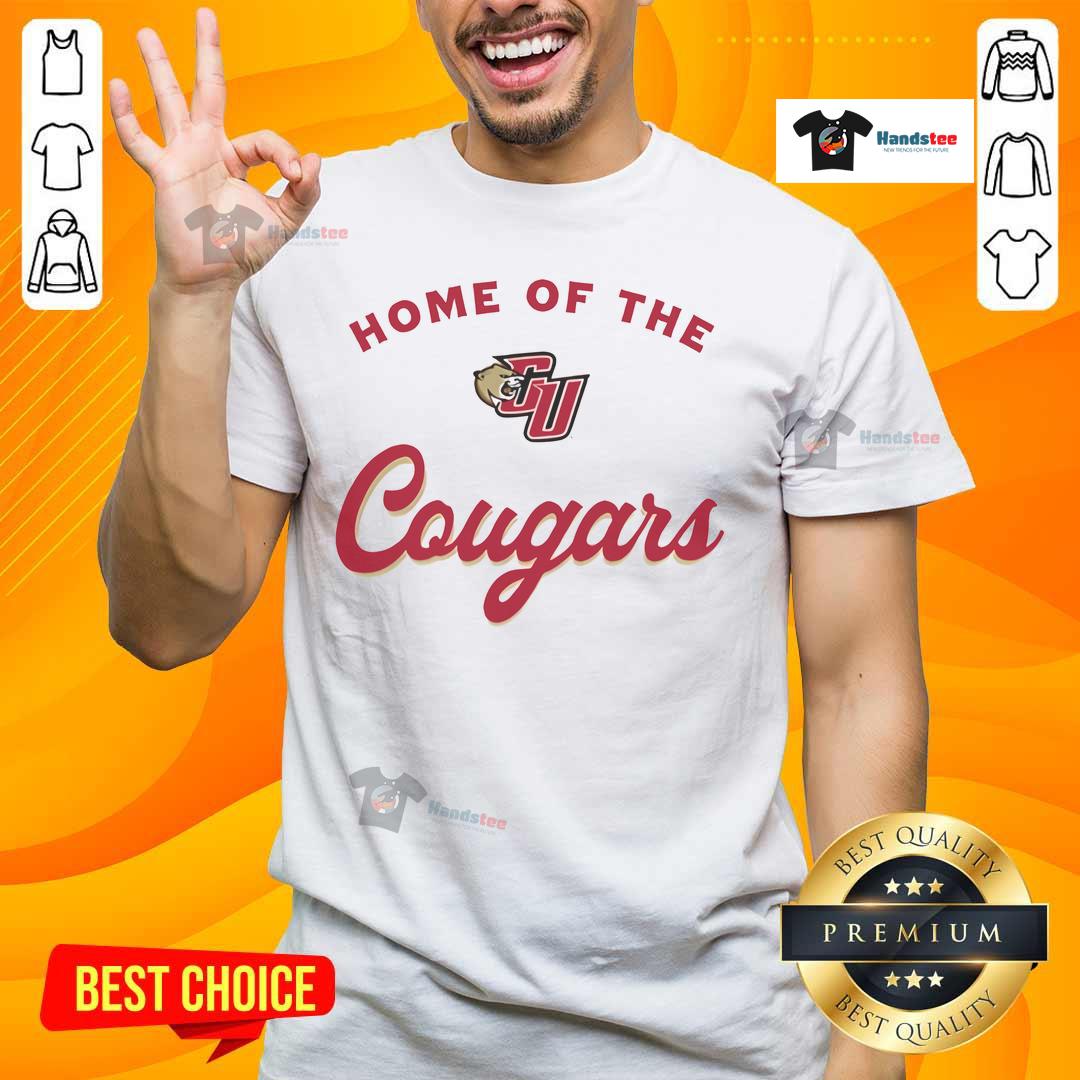 Official Caldwell University Home Of The Cougars T Shirt Alt Text: Official Caldwell University Home Of The Cougars T-Shirt featuring the school logo and vibrant colors, perfect for fans.