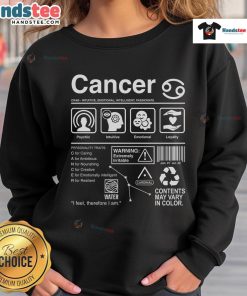 Official Cancer Label Sweatshirt featuring a stylish design to raise awareness and support cancer research efforts.